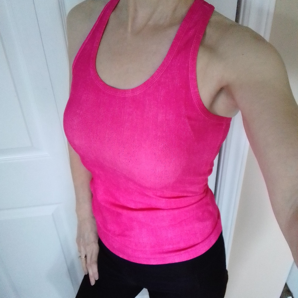 Yoga Tank Top, Racerback, Pink (Size xs)